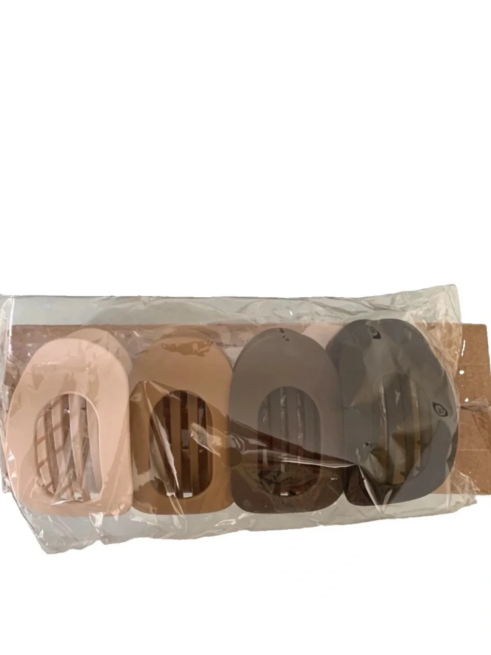 Set of 4 Oval Hair Clips in Black, Brown, Tan, and Nude
